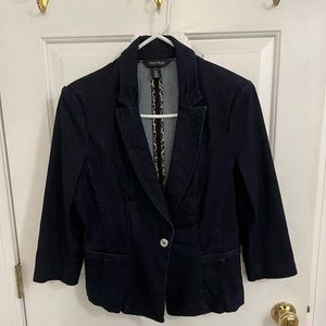 White House Black Market Navy Denim Blazer Size 8